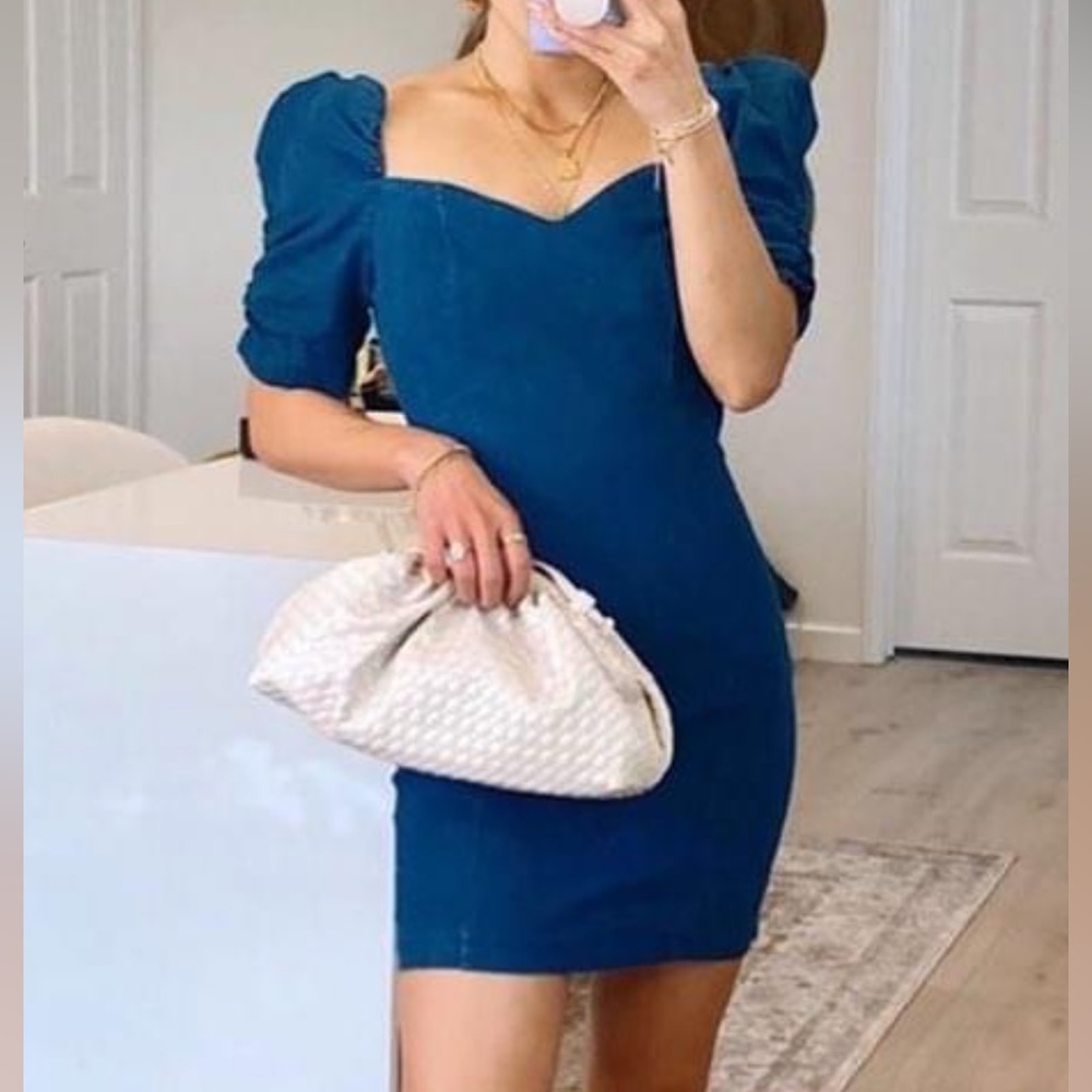 VICI etiquette Puff sleeve jean dress